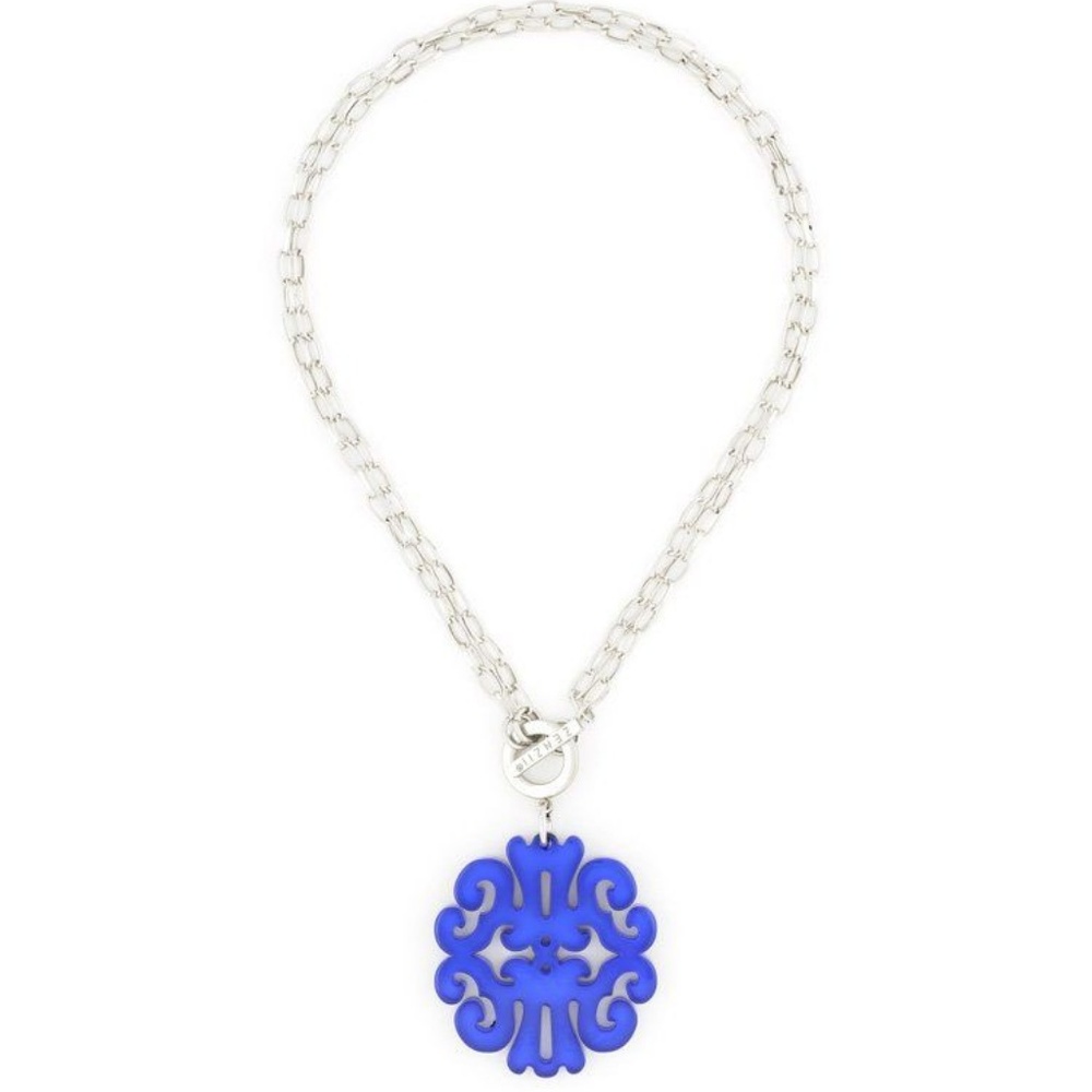 Zenzii Blue Adjustable Resin Swirl Necklace